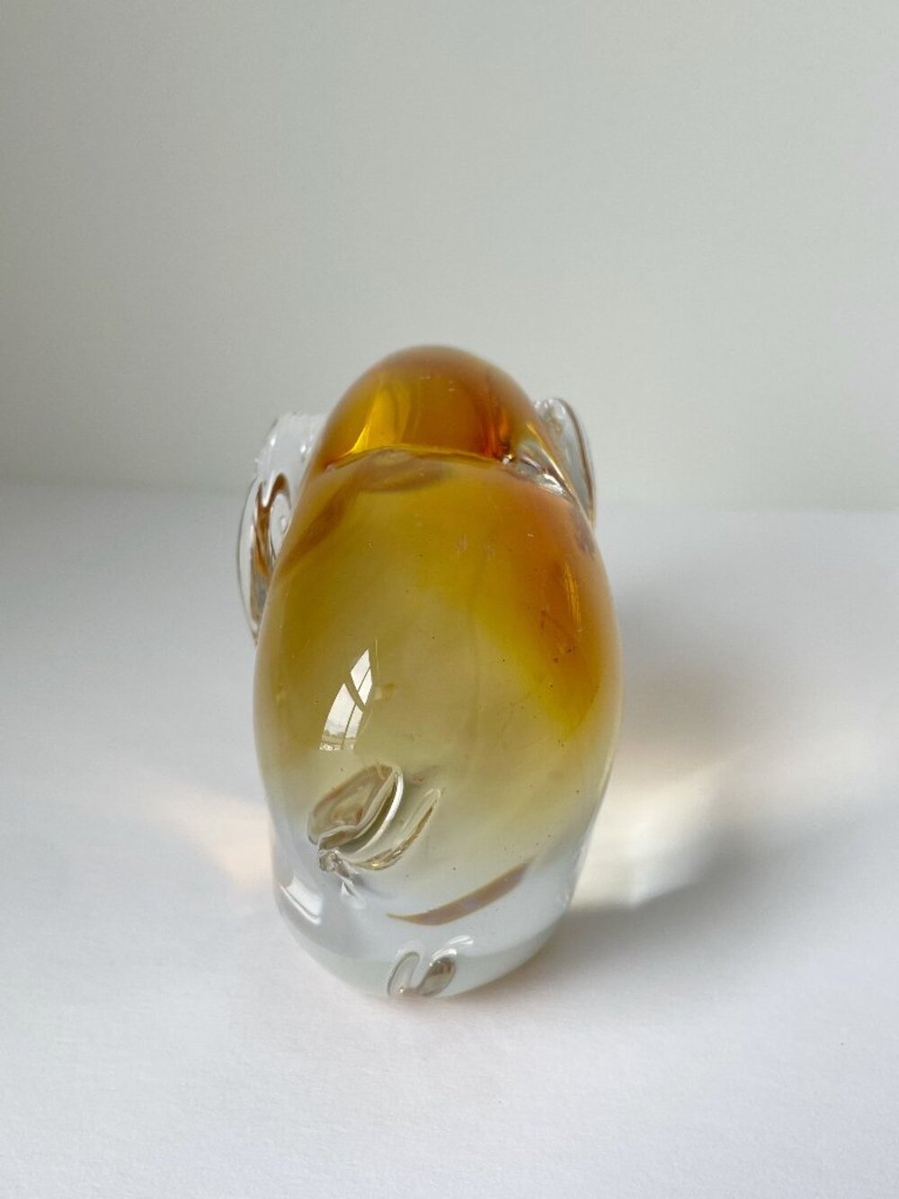 Art Glass Elephant Figurine Modern Clear Glass Paperweight Decor - Picture 5 of 9